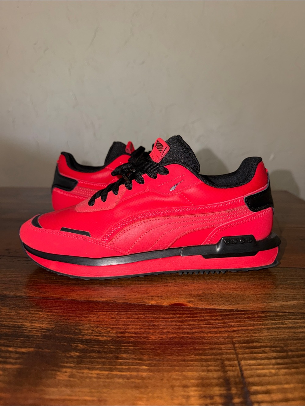 Men's Puma City Rider Tipoff High Risk Red & Black (383520 01) Sz 10
